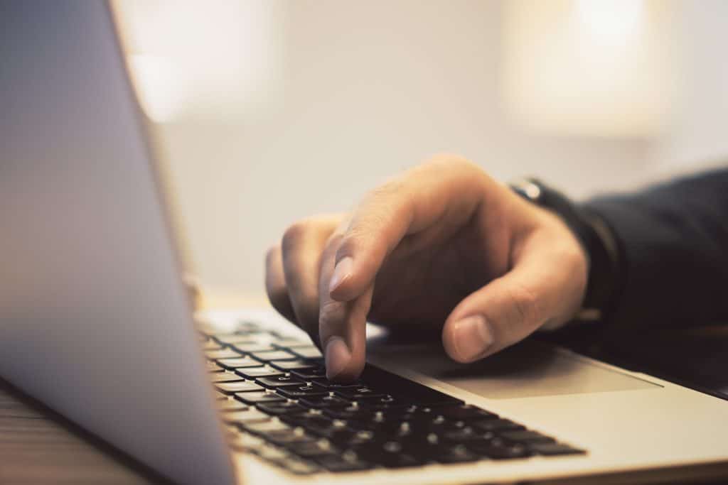 Email Writing on a Laptop Computer