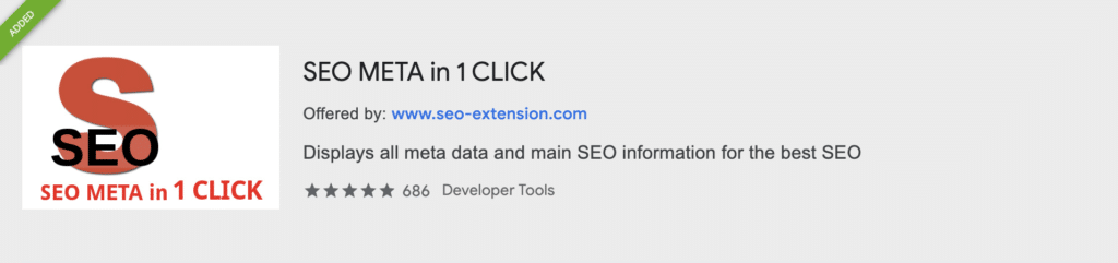SEO meta in one click banner from the extension store
