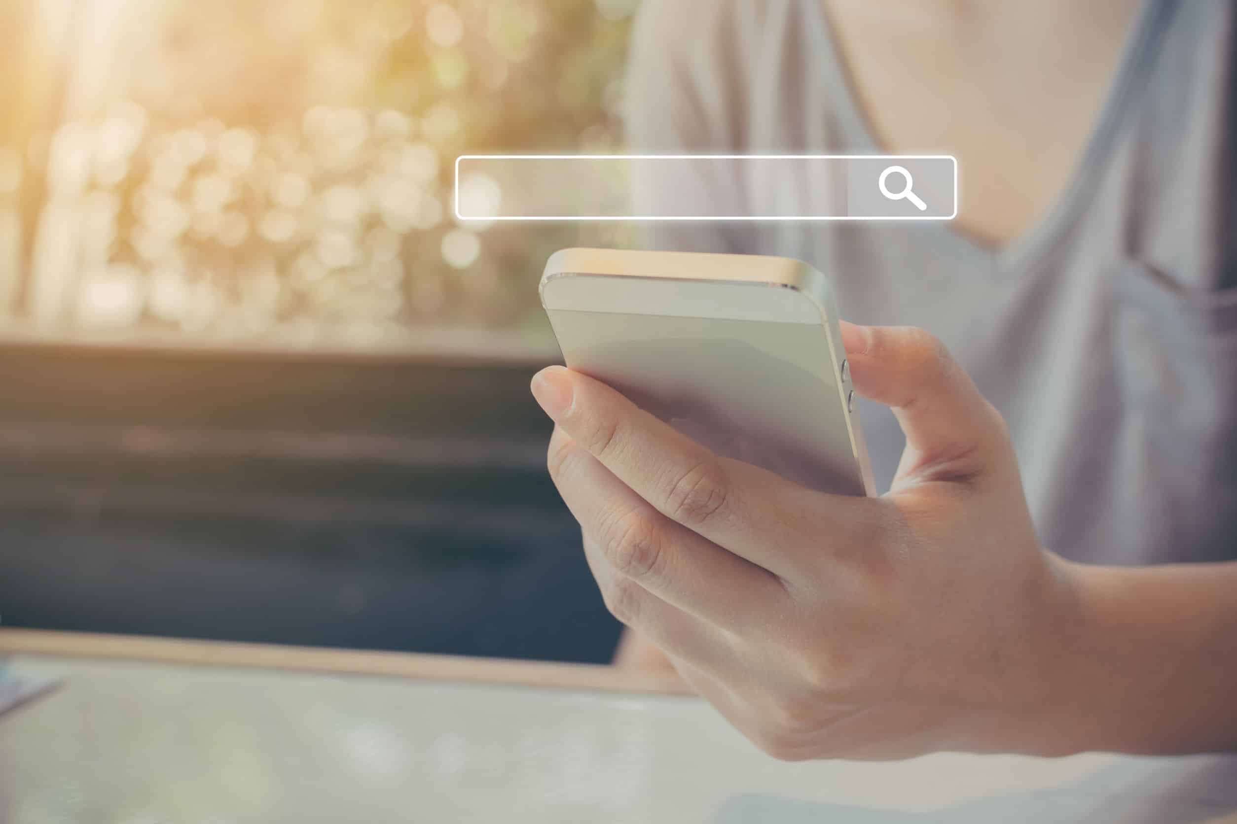 Mobile search query for local business