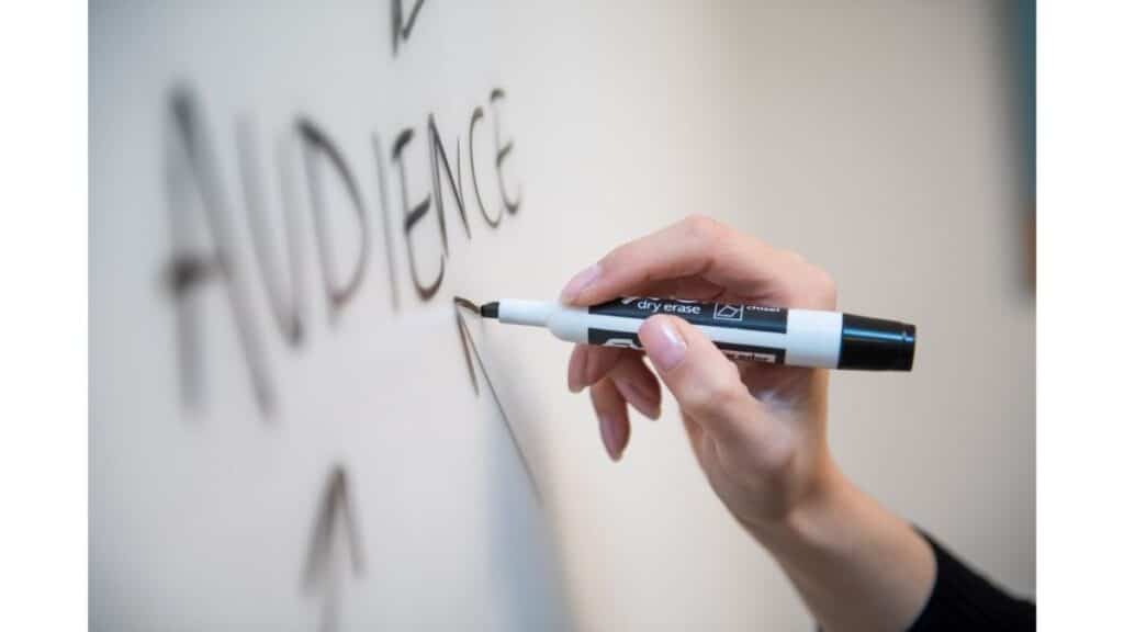 audience written on a whiteboard