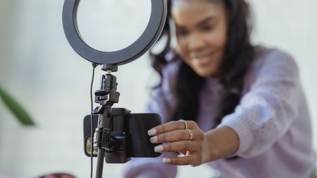 woman creating digestible content