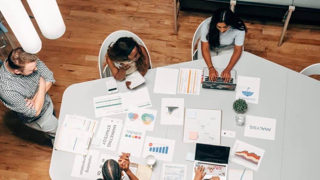 group of digital marketers in an office