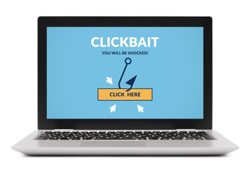 clickbait on a computer