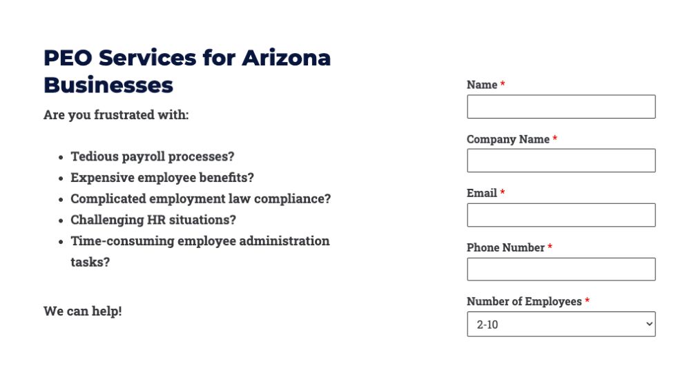 PEO Services for Arizona
