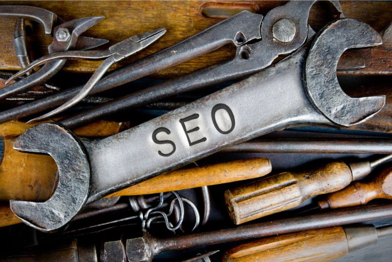 Wrench with SEO written on the handle